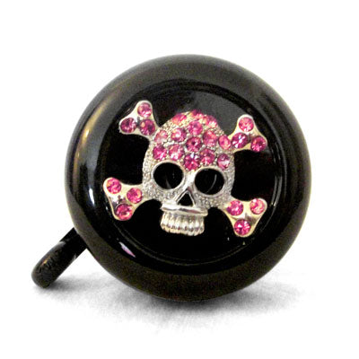 Bike Bell- Rhinestone Pink Skull