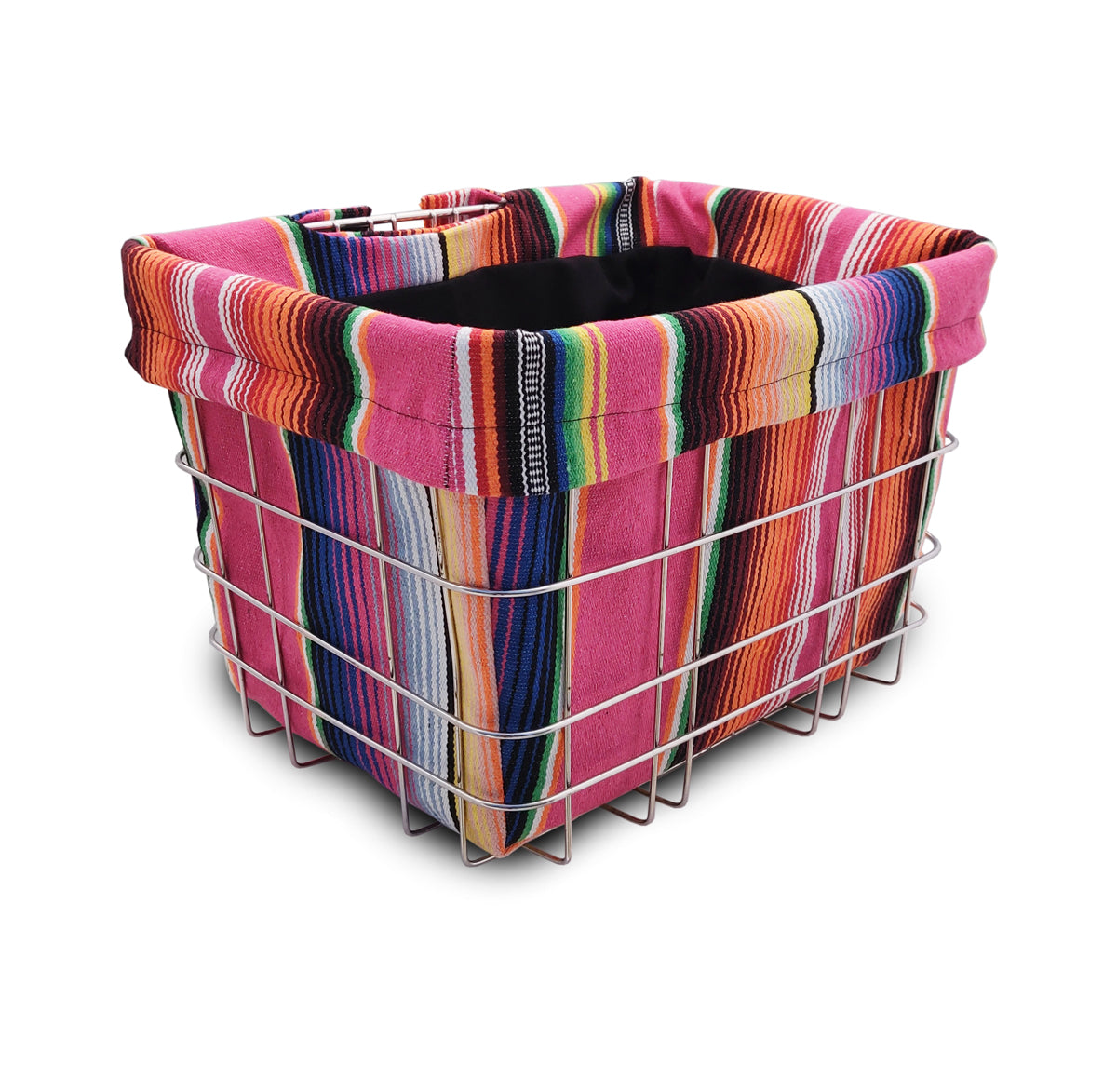 Mexican Serape Blanket Bike Basket Cover (PINK)