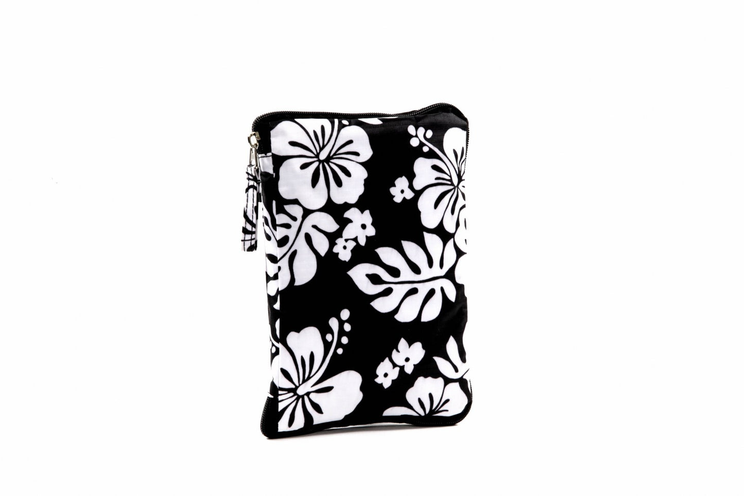 Bike Basket Liner- Black White Hibiscus
