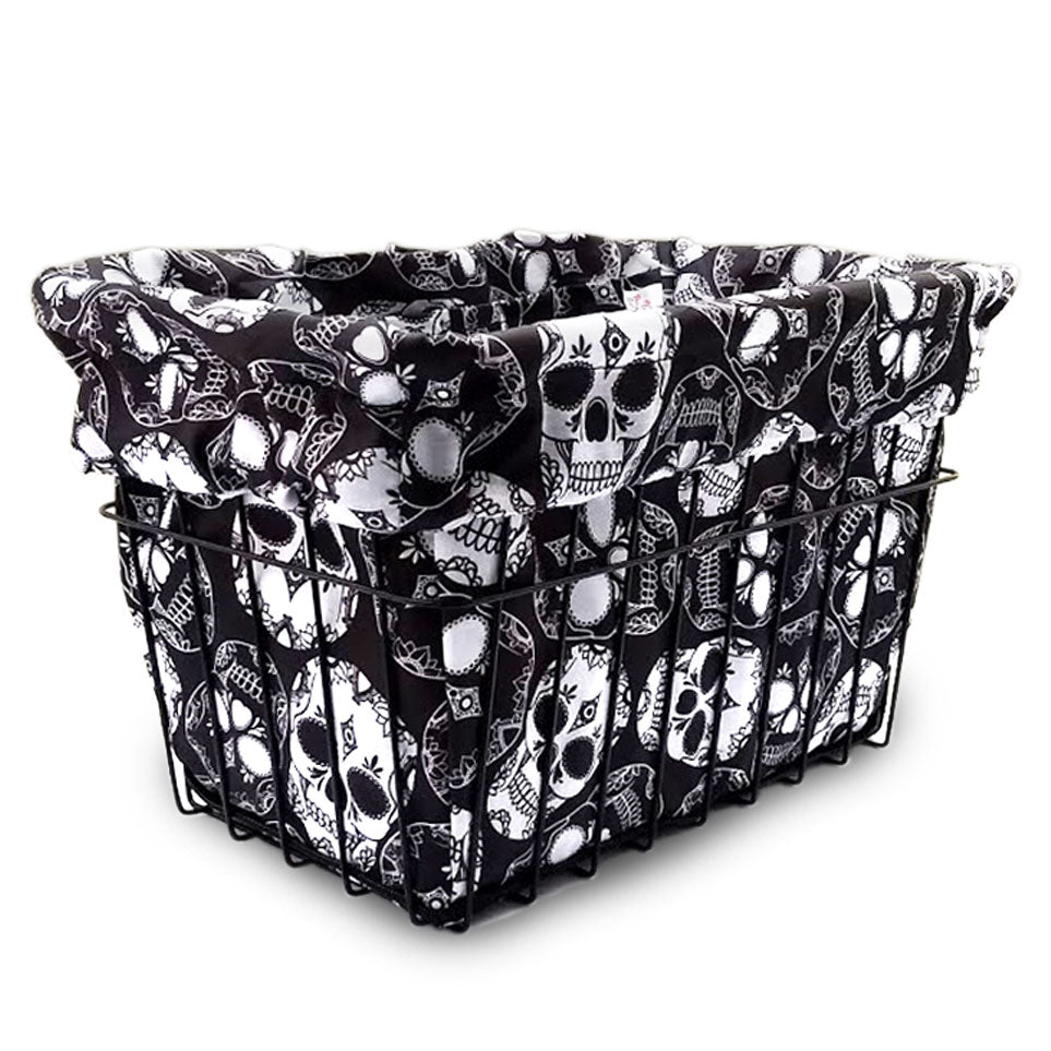 Bike Basket Liner, Sugar Skulls
