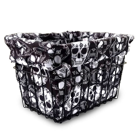 Bike Basket Liner, Sugar Skulls