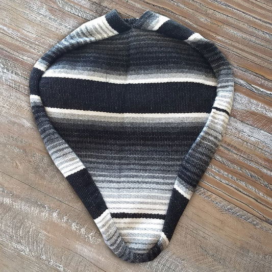Bike Seat Cover, Authentic Mexican Blanket - Grey/Black