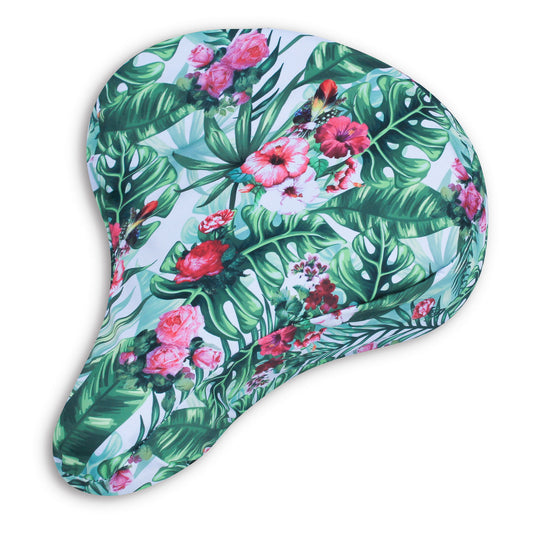 Bike Seat Cover Padded- Palm Rose