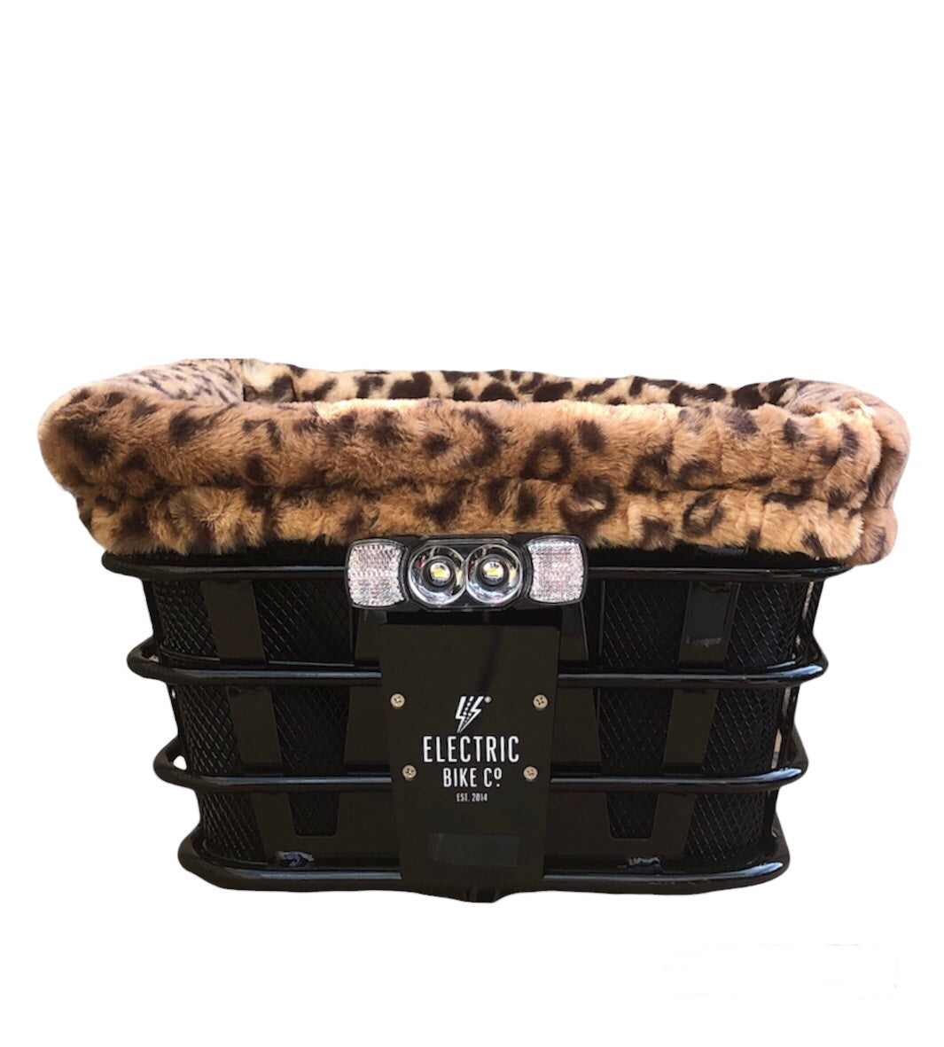 Super Plush Leopard Bike Basket Liner