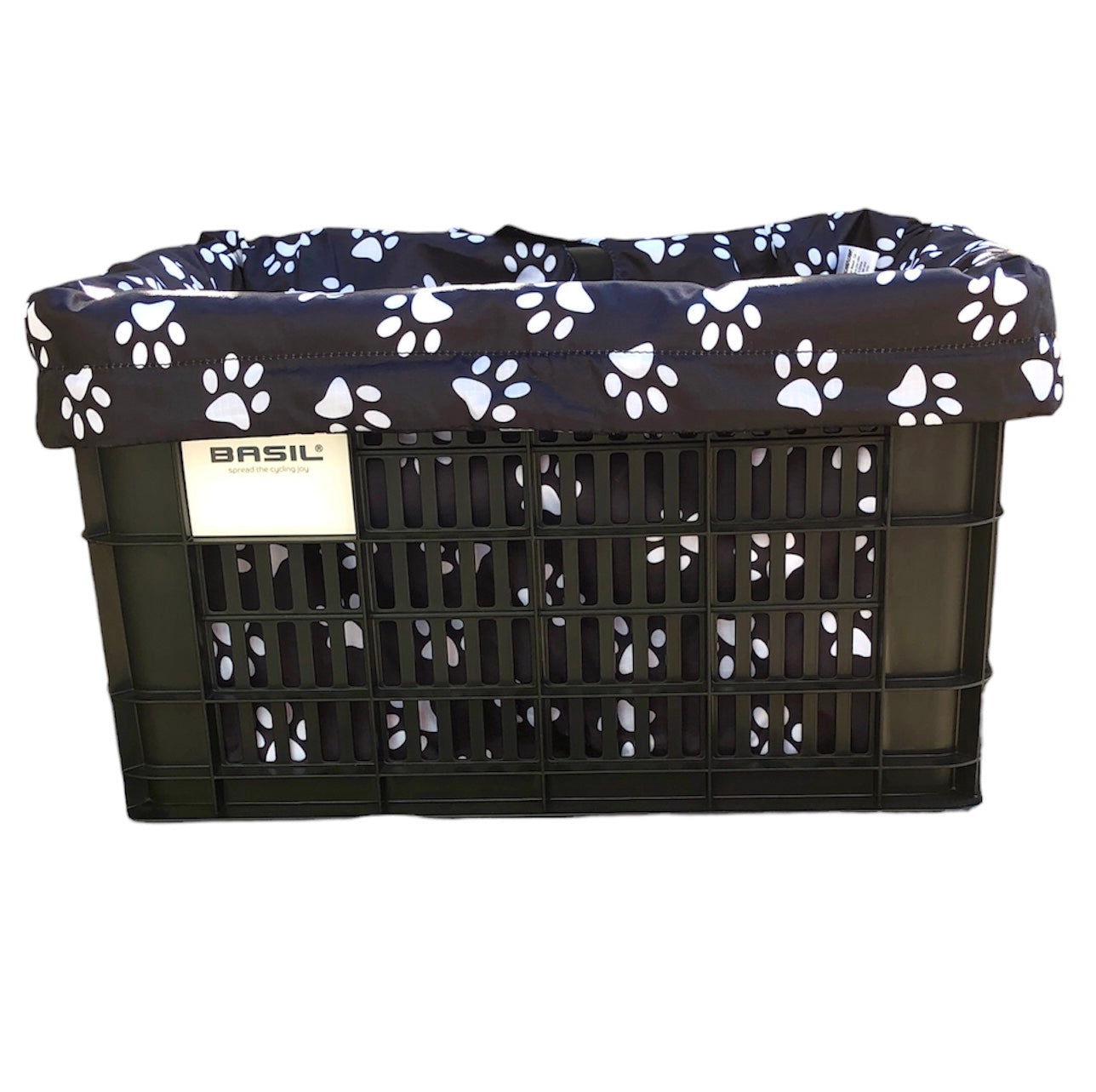 E-Bike Bicycle Basket Liner, REAR Rack Basket Liner & Tote in One, Fits Larger Baskets 18x12x12 - Paws