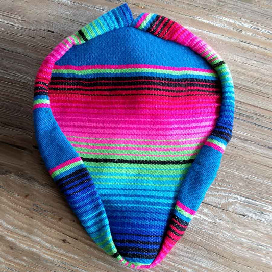 Bike Seat Cover, Authentic Mexican Blanket  Pink/Blue
