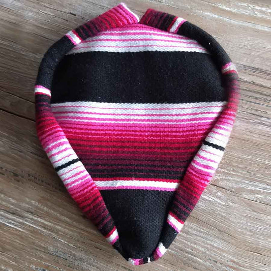 Bike Seat Cover, Authentic Mexican Blanket - Pink/Black