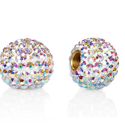 Aurora Borealis Crystal Valve Caps