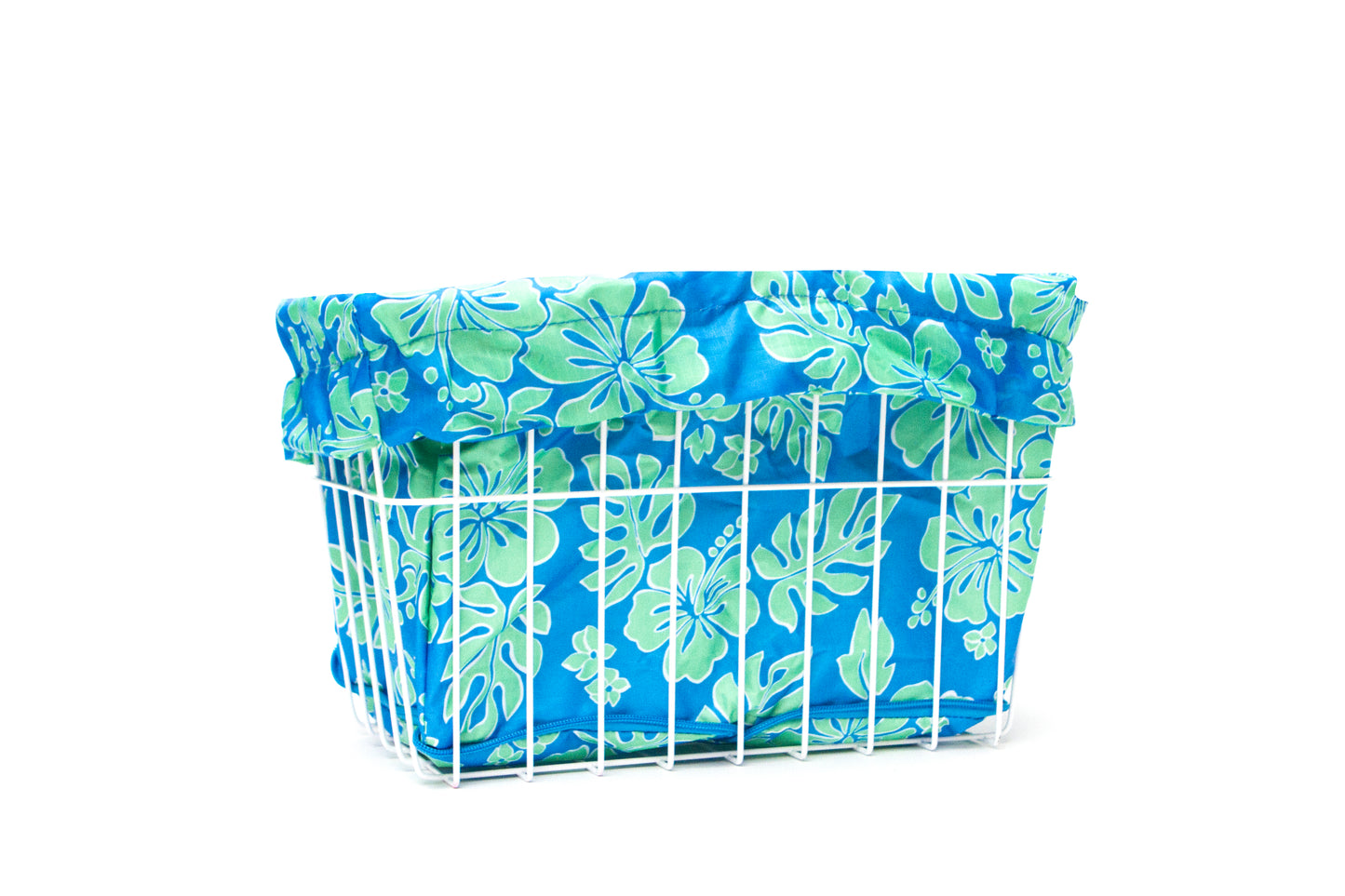 Bike Basket Liner, Blue Lanai Hibiscus