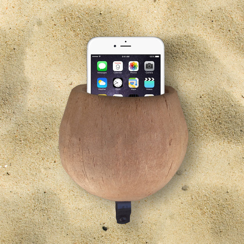 Coconut Bicycle Drink Holder, Natural Hand Made - Blank Face