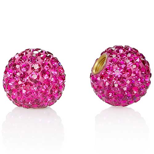 Fuschia Crystal Valve Caps