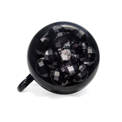 Bike Bell- Bling Flower (Black, Black)
