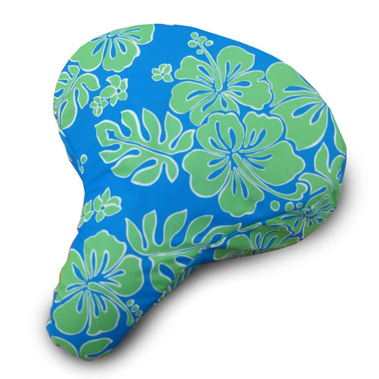 Bike Seat Cover Padded- Blue Lanai Hibiscus