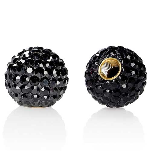 Jet Hematite Crystal Valve Caps