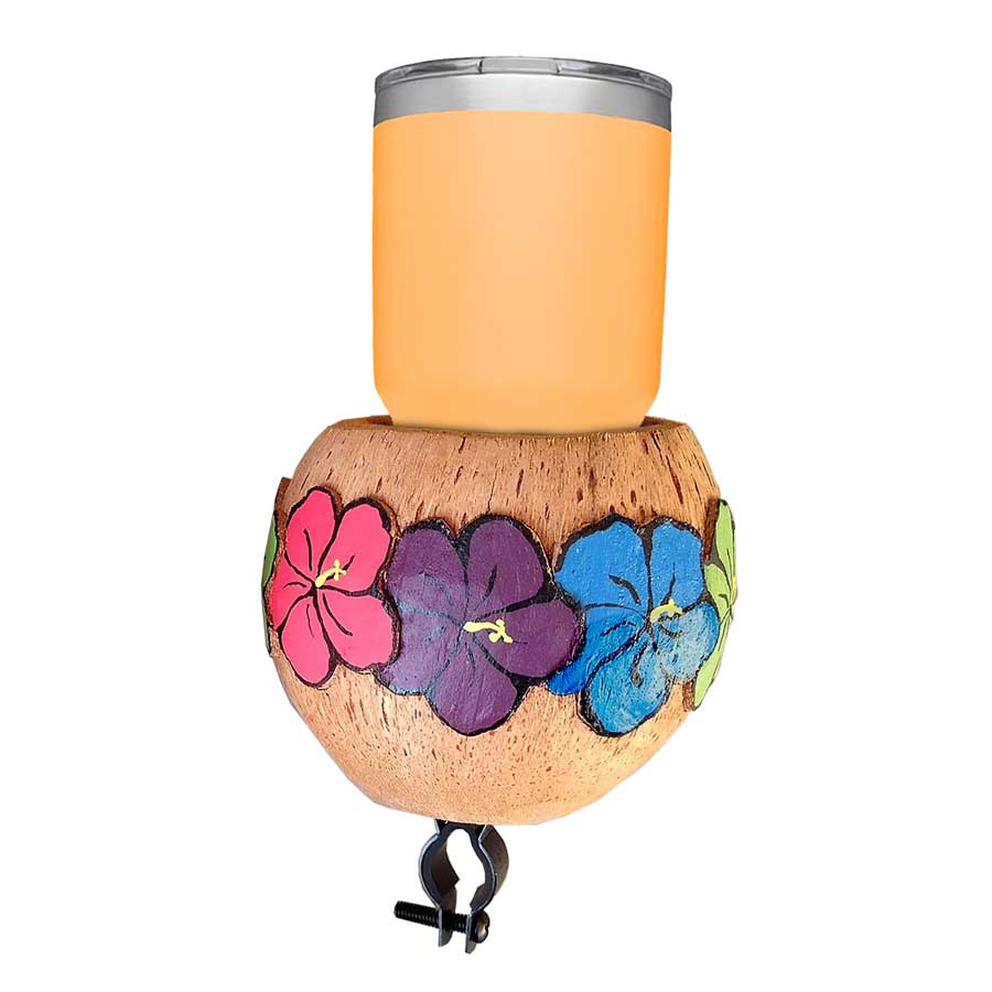 Coconut Bicycle Drink Holder, Natural Hand Made - Laila