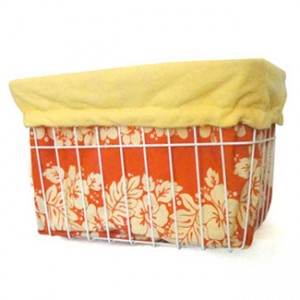 Orange yellow Hibiscus Bike Basket Liner