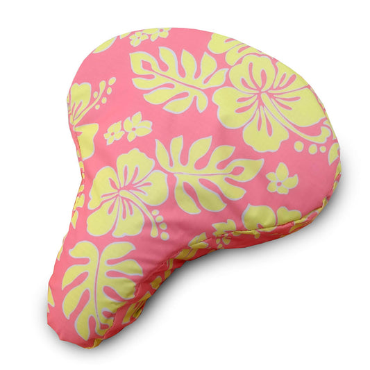 Bike Seat Cover Padded- Pink Lemonade Hibiscus