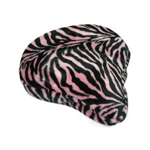 Bike Seat Cover- Pink Zebra Velour