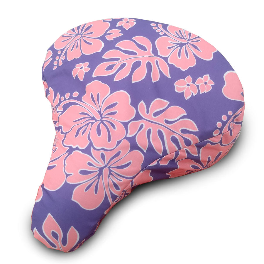 Bike Seat Cover Padded- Paradise Punch Hibiscus