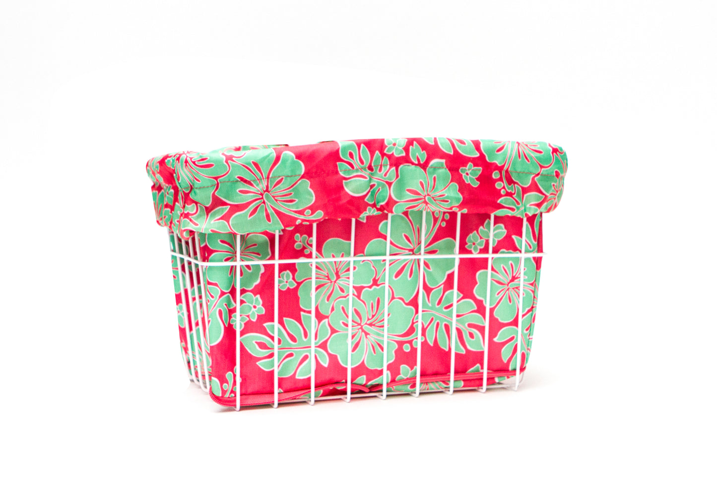 Bike Basket Liner, Coral Ray Hibiscus