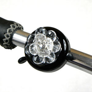 Bike Bell- Bling Flower Clear (Black)