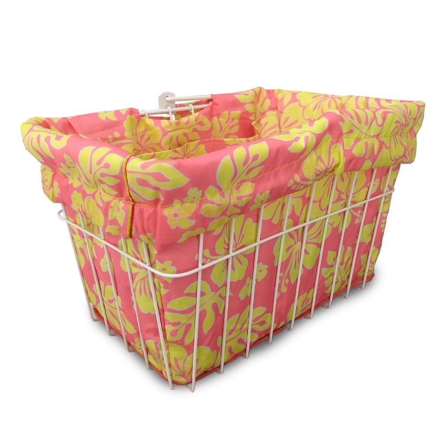 Bike Basket Liner, Pink Lemonade Hibiscus