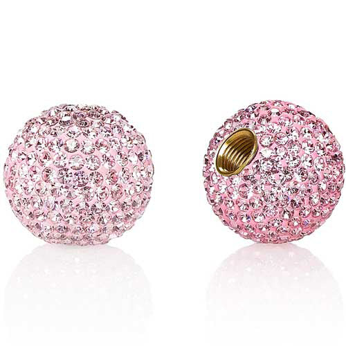 Lt. Rose Crystal Valve Caps