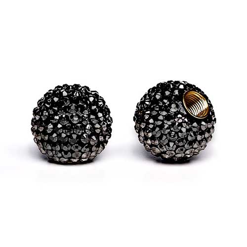 Phantom Black Diamond Bling Valve Caps